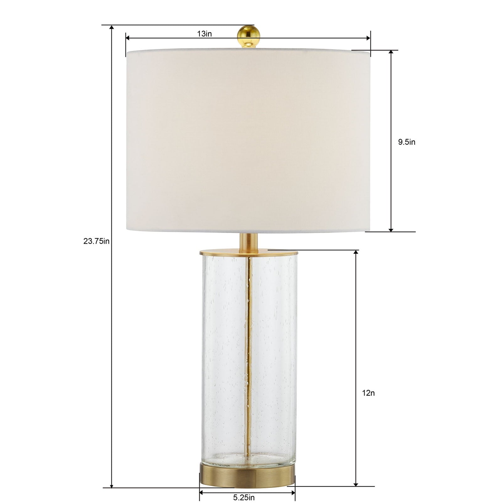 Maxax Bubble Glass Table Lamps for Living Room Set of 2,  23"  Modern Gold Bedside Nightstand Lamps for Bedroom