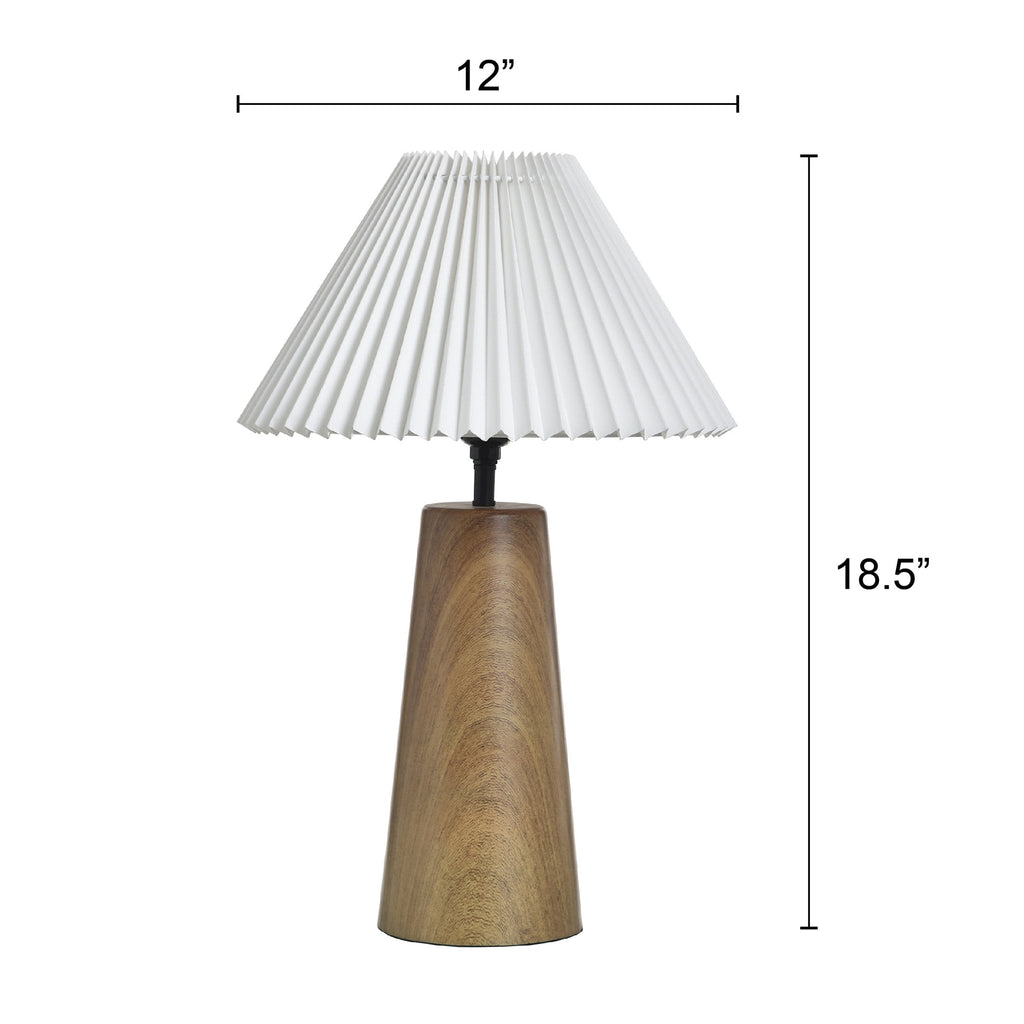 Better Homes & Gardens Wood Grain Finish Table Lamp with Pleated Shade